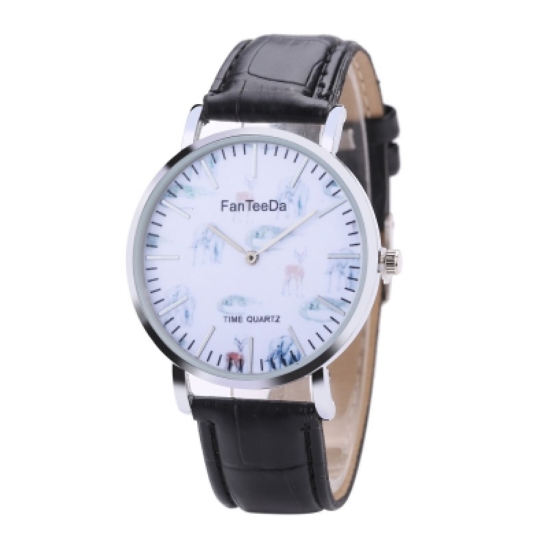 Fanteeda FD096 Men Animal Dial Leather Wrist Watch